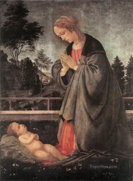 フィリッピーノ・リッピ Painting - 幼子の礼拝 1483年 クリスチャン・フィリッピーノ・リッピ